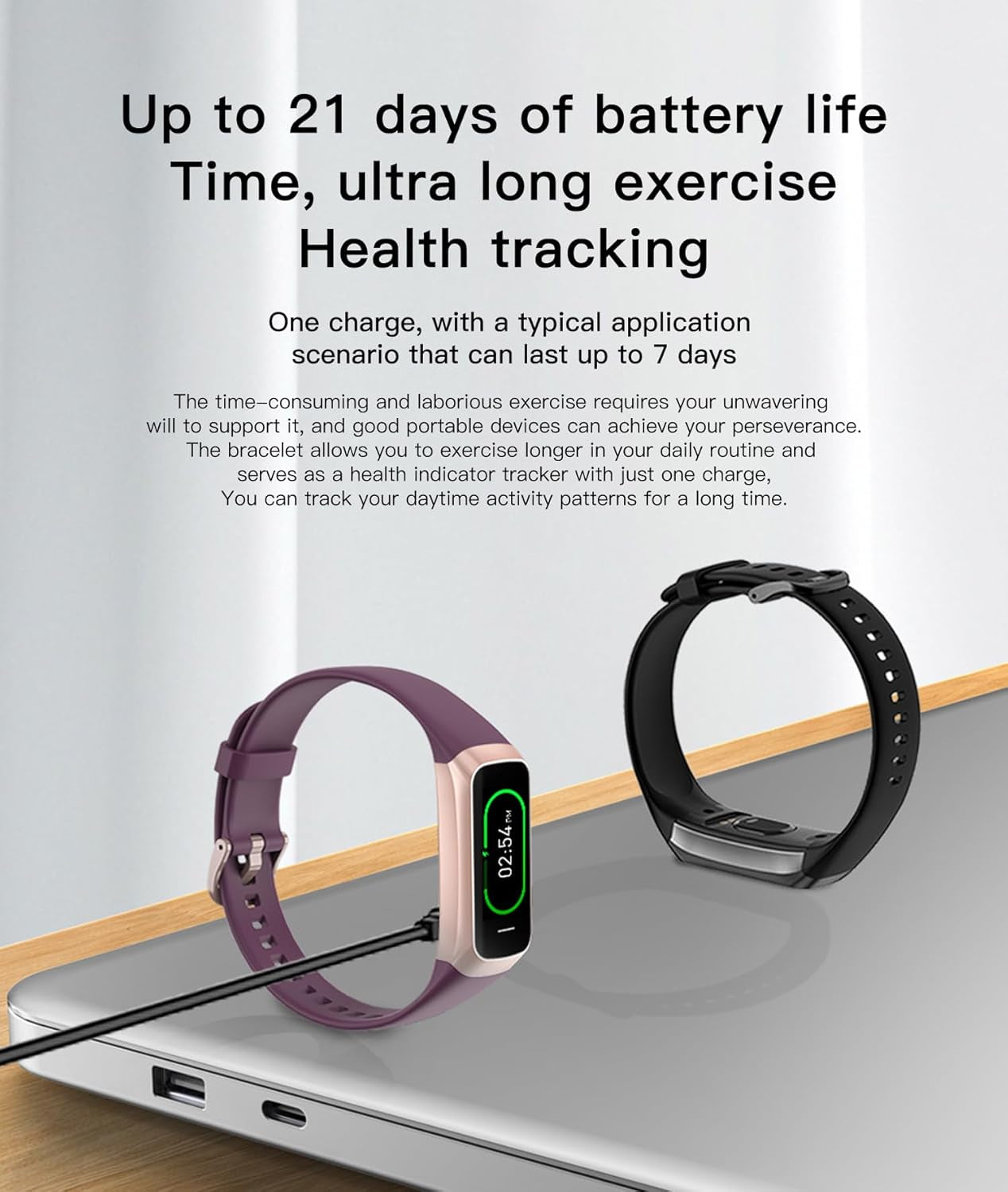 Keep Health Fitness Trackers for Women Men Amoled Step Counter Slim Thin Fitness Tracker with Heart Rate Blood Pressure Monitor Alarm Stopwatch Timer Calories Burned IP68 Step Tracker Watch
