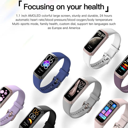 Keep Health Fitness Trackers for Women Men Amoled Step Counter Slim Thin Fitness Tracker with Heart Rate Blood Pressure Monitor Alarm Stopwatch Timer Calories Burned IP68 Step Tracker Watch