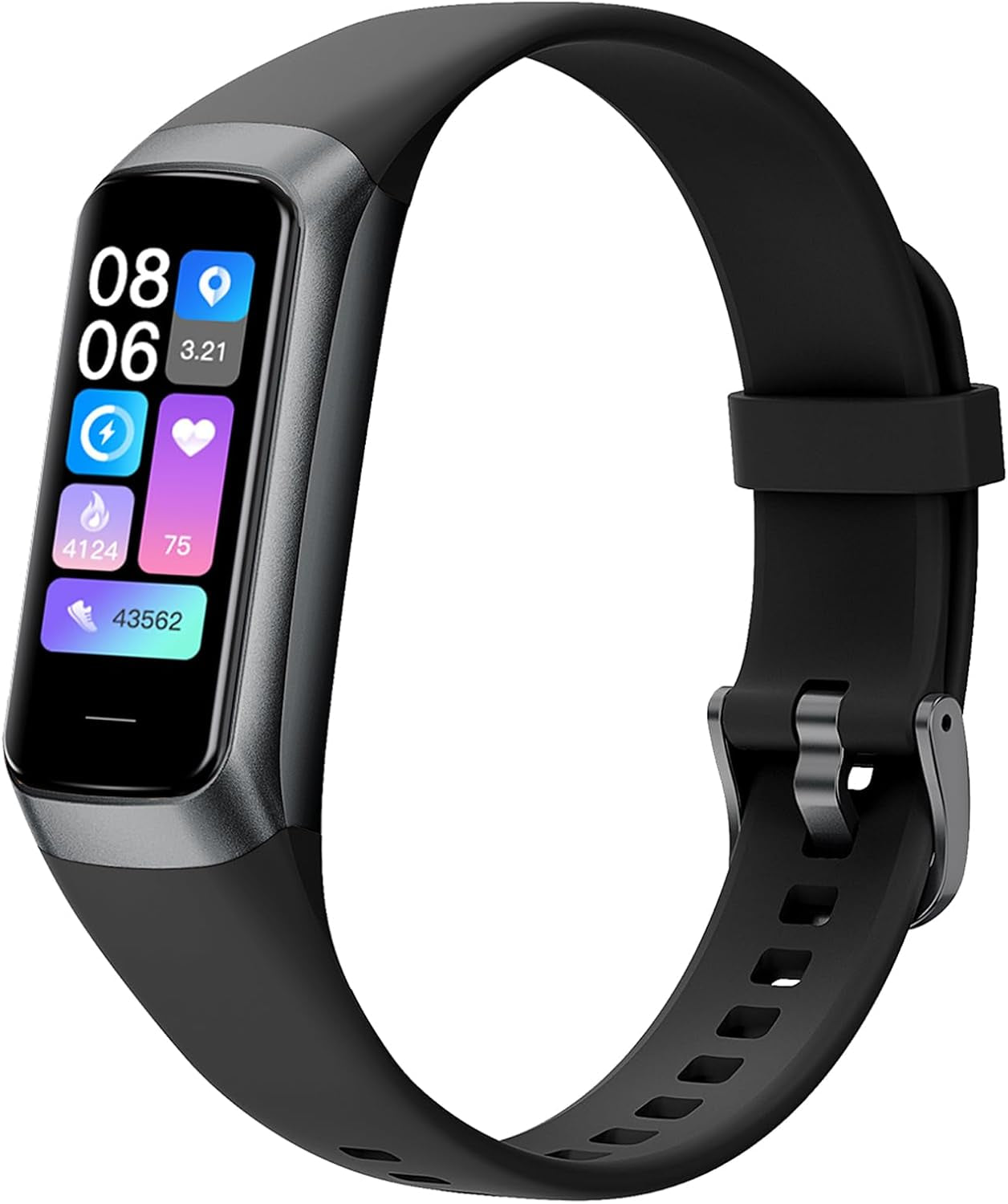Keep Health Fitness Trackers for Women Men Amoled Step Counter Slim Thin Fitness Tracker with Heart Rate Blood Pressure Monitor Alarm Stopwatch Timer Calories Burned IP68 Step Tracker Watch
