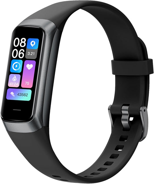 Keep Health Fitness Trackers for Women Men Amoled Step Counter Slim Thin Fitness Tracker with Heart Rate Blood Pressure Monitor Alarm Stopwatch Timer Calories Burned IP68 Step Tracker Watch